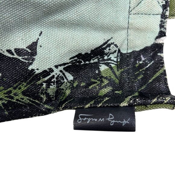 Vtg Andy Warhol Loop NYC Flowers Painted Canvas Tote Bag Art To Wear Designer Co - Picture 7 of 8